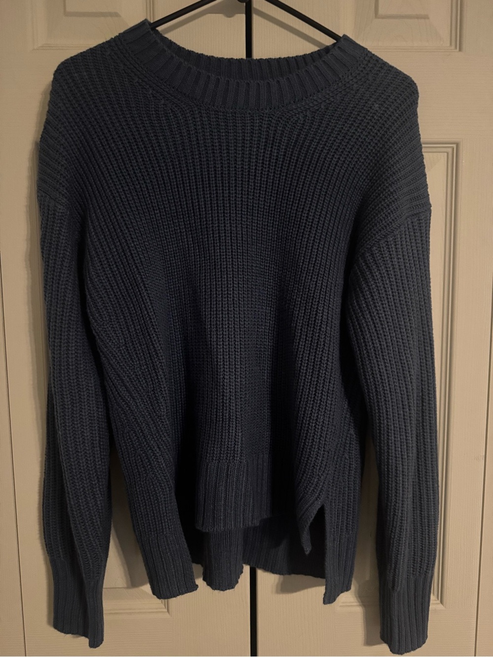 SO Navy Ribbed Scoop-Neck Sweater